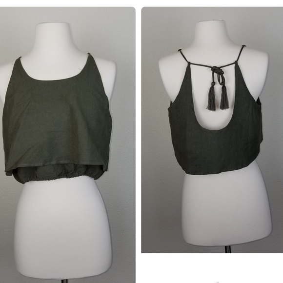 Honey Belle Tops - 3/$25 LAYERED HALTER CROP TOP